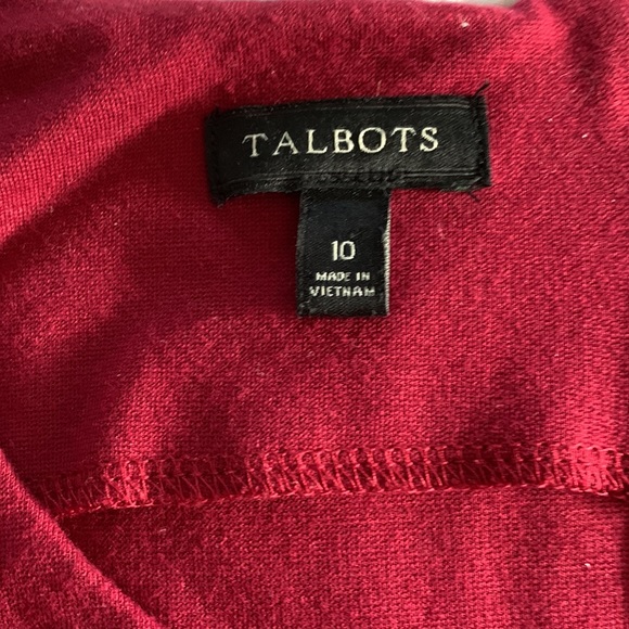 Deep red Talbots dress with stretch, size 10 - Picture 2 of 6